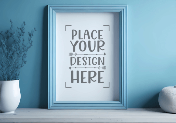 Download Blue Wall Mockup, Poster Mockup - Premium Resources